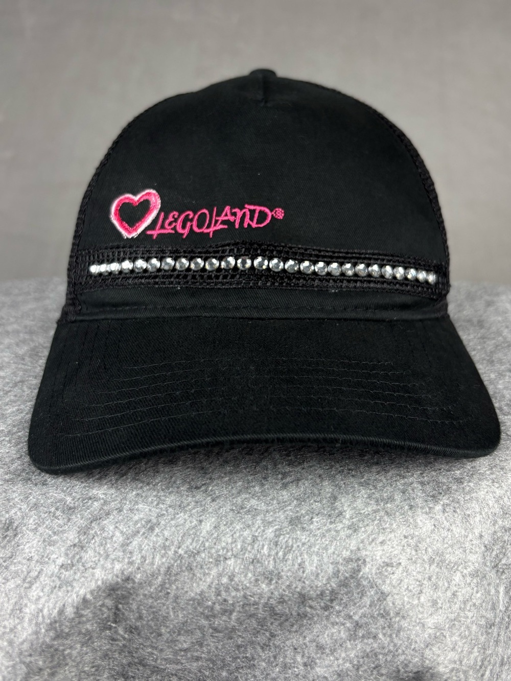LEGOLAND Rhinestone Heart Black Trucker Snapback Hat